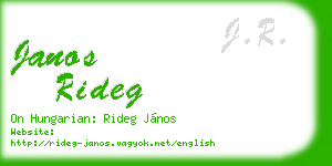 janos rideg business card