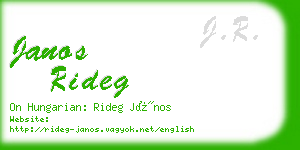 janos rideg business card